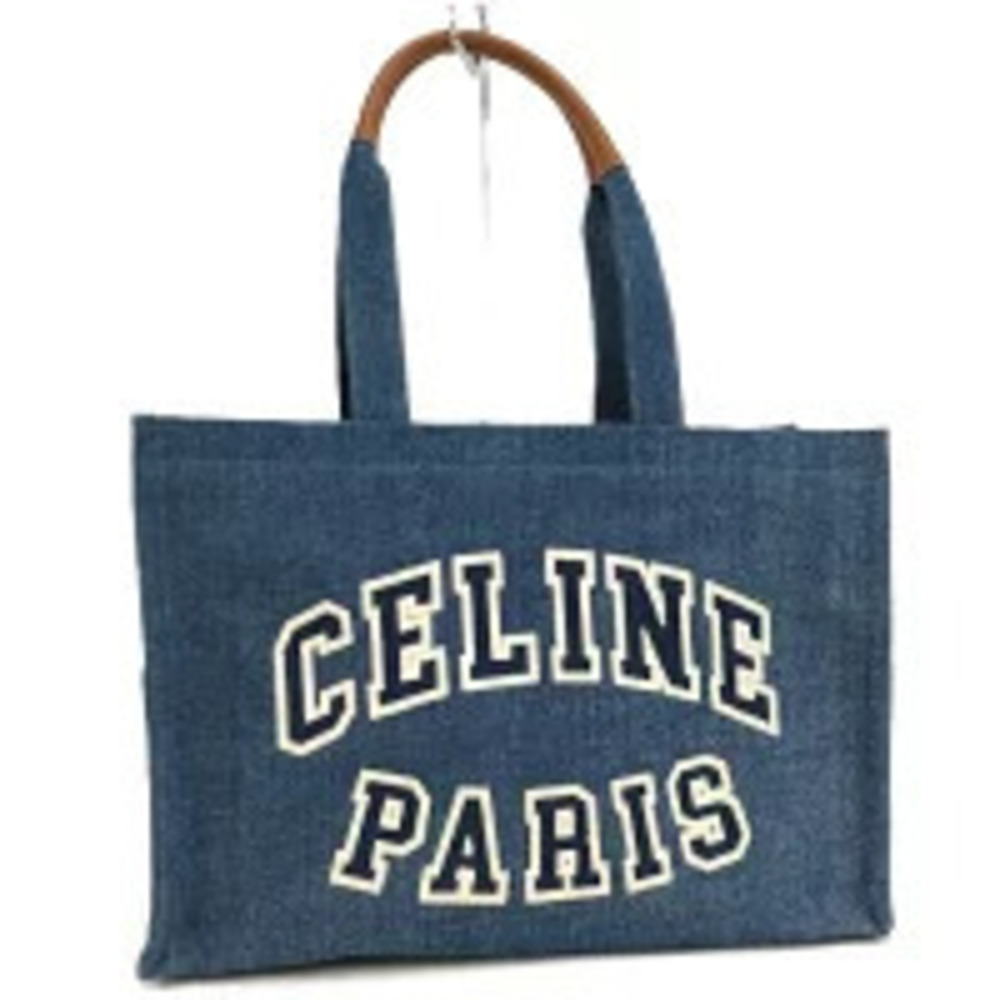 CELINE Cabas Tote Bag Logo Denim Blue